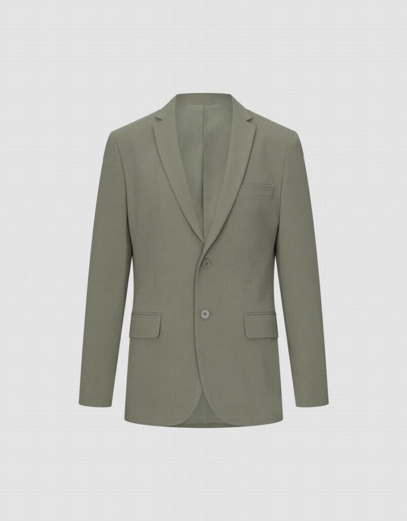 Blazers Urban Revivo Notch Lapel Tailored Hombre Verdes | VIR6658BD