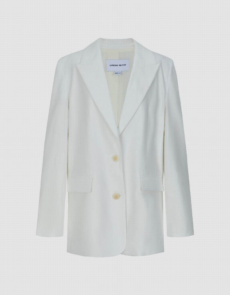 Blazers Urban Revivo Peak Lapel Tailored Mujer Blancos | OFQ8156GG