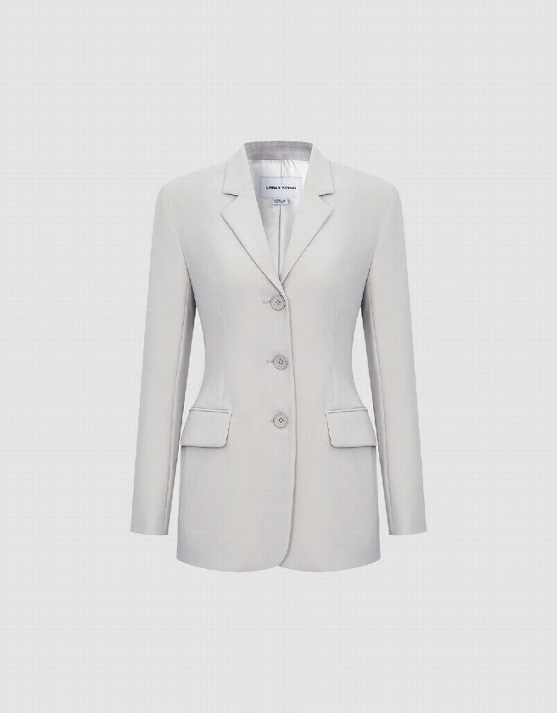 Blazers Urban Revivo Single Breasted Mujer Kaki | EMS1683IR