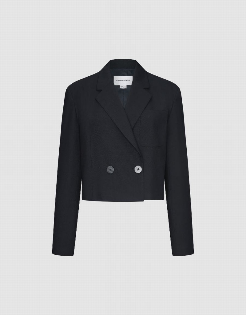 Blazers Urban Revivo Tailored Notch Lapel Mujer Azules | XFD726AV