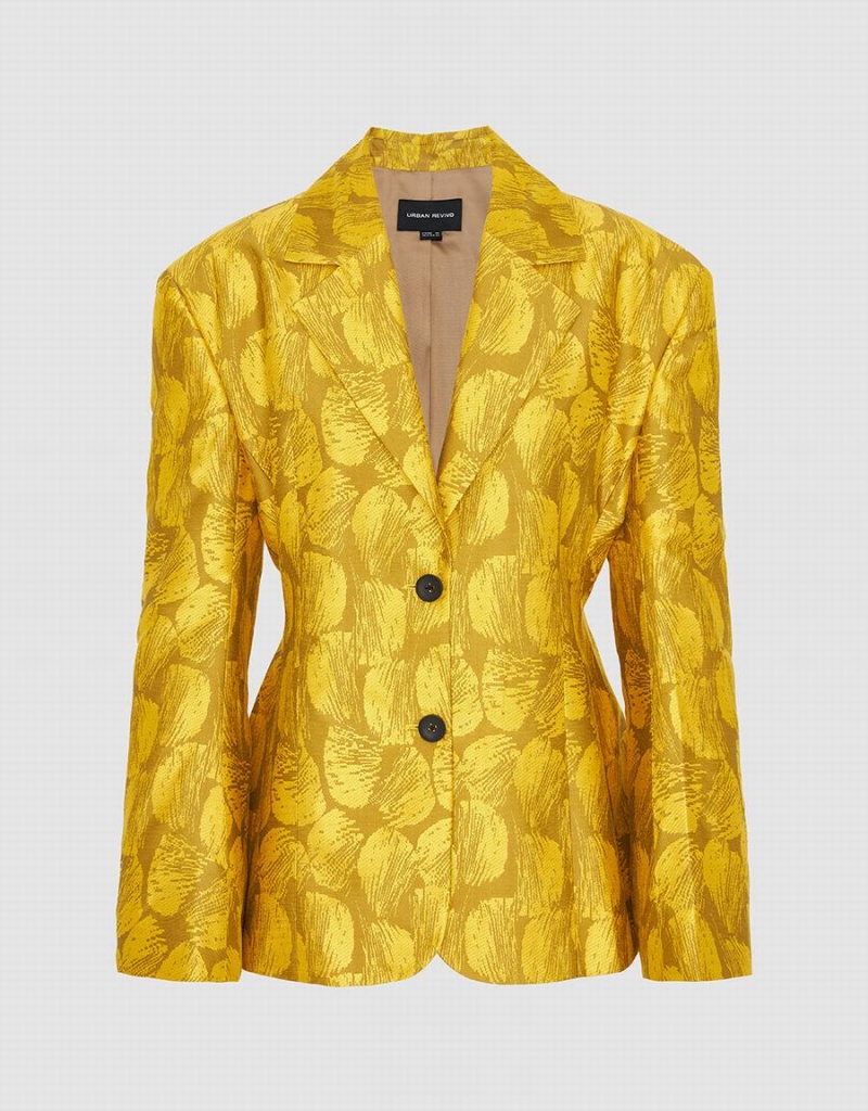 Blazers Urban Revivo Tailored Printed Mujer Naranjas | RPE8134DM