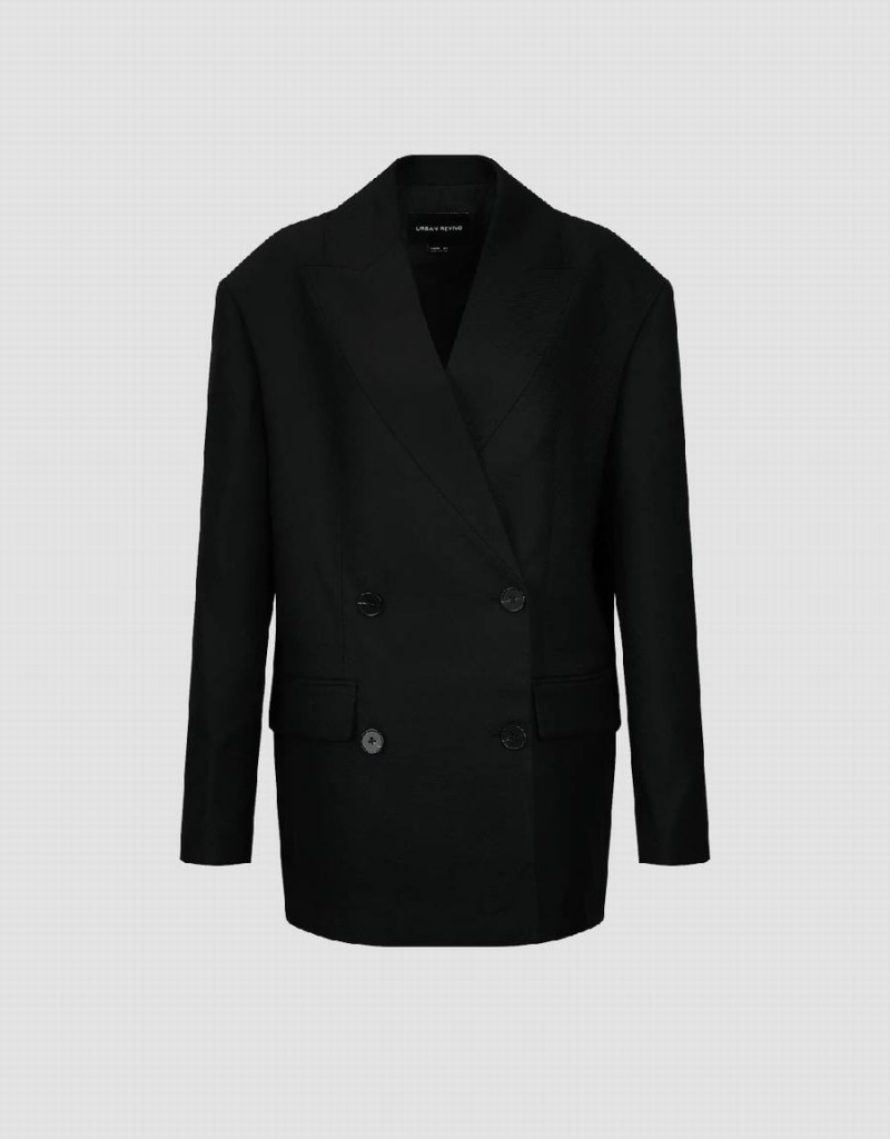 Blazers Urban Revivo Tailored V-Neck Mujer Negros | PCA2727MG