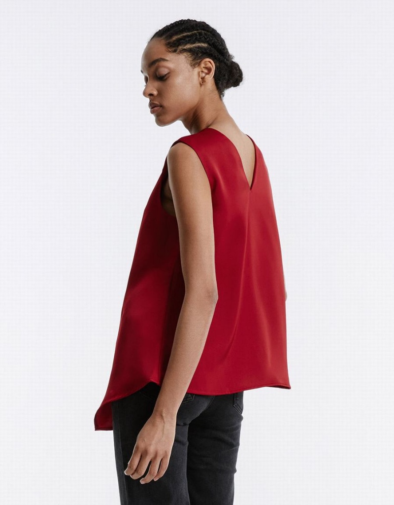 Blusa Urban Revivo Asymmetrical Hem Mujer Rojos | ZGW10040AK