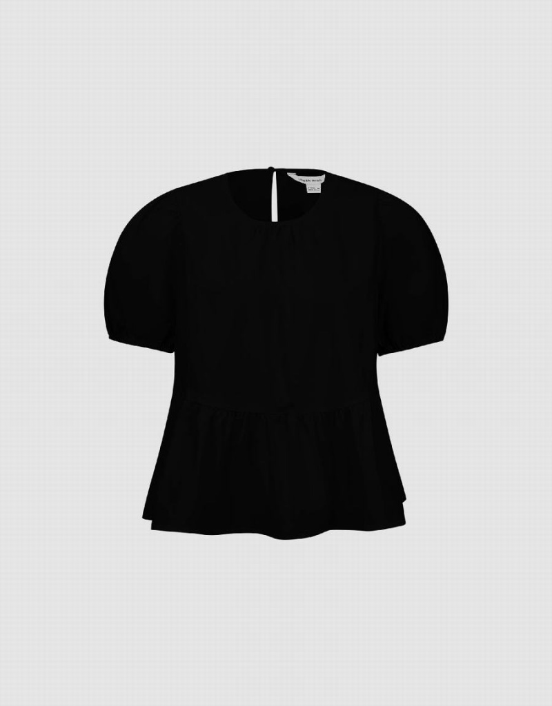 Blusa Urban Revivo Crew Neck Overhead Mujer Negros | URX1273MR