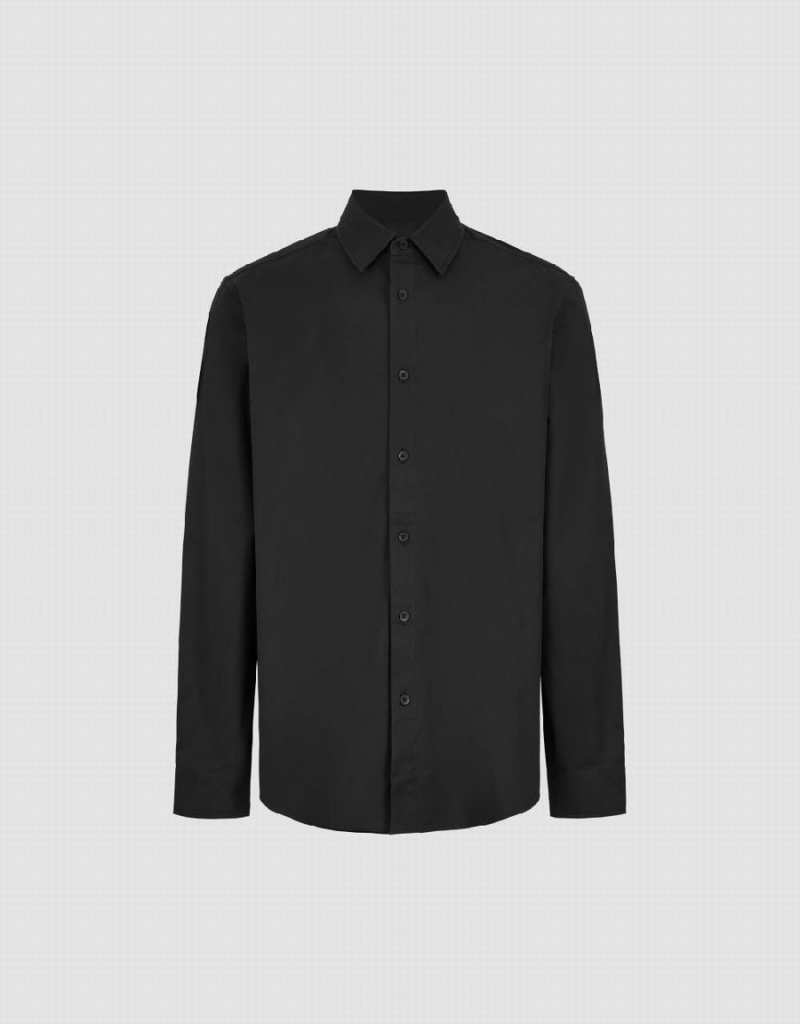 Camisas Urban Revivo Button Up Directo Hombre Negros | GNU9717SQ