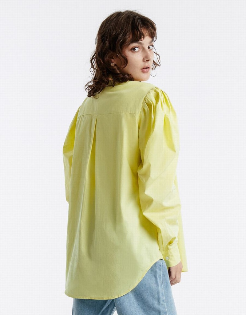 Camisas Urban Revivo Puff Sleeve Mujer Verdes | OWI2486CG