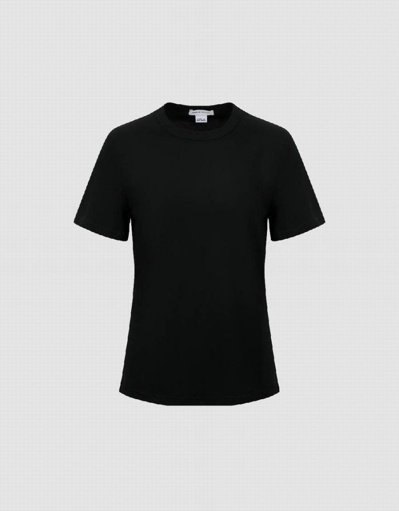 Camiseta Urban Revivo Basic Crew Neck Mujer Negros | GTP3555XY