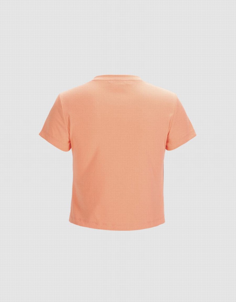 Camiseta Urban Revivo Basic Fitted Mujer Naranjas Claro | PUR4766ST