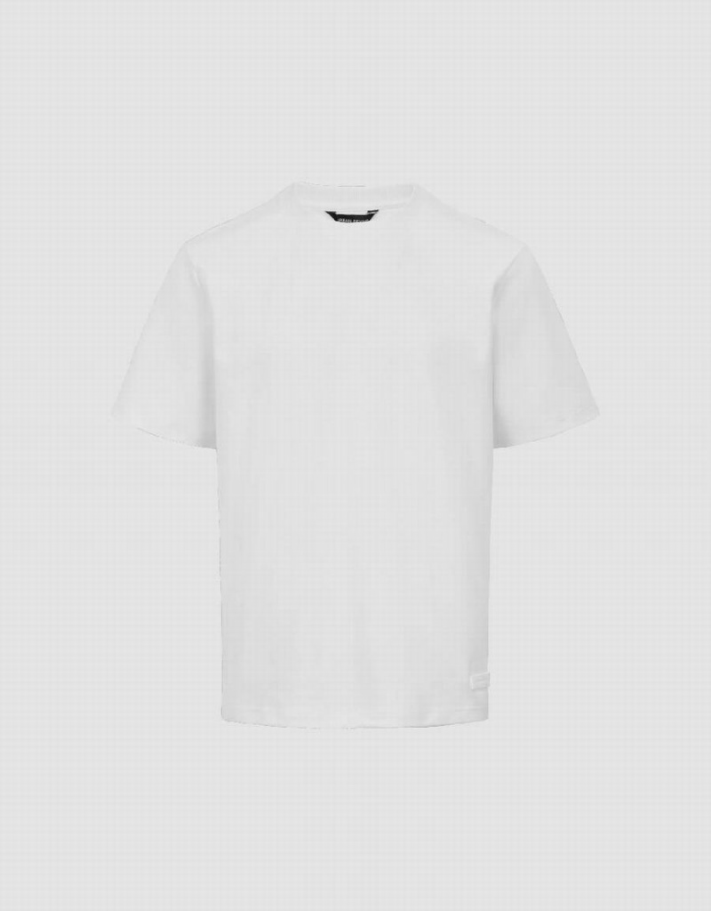 Camiseta Urban Revivo Crew Neck Directo Hombre Blancos | SEY6486EY