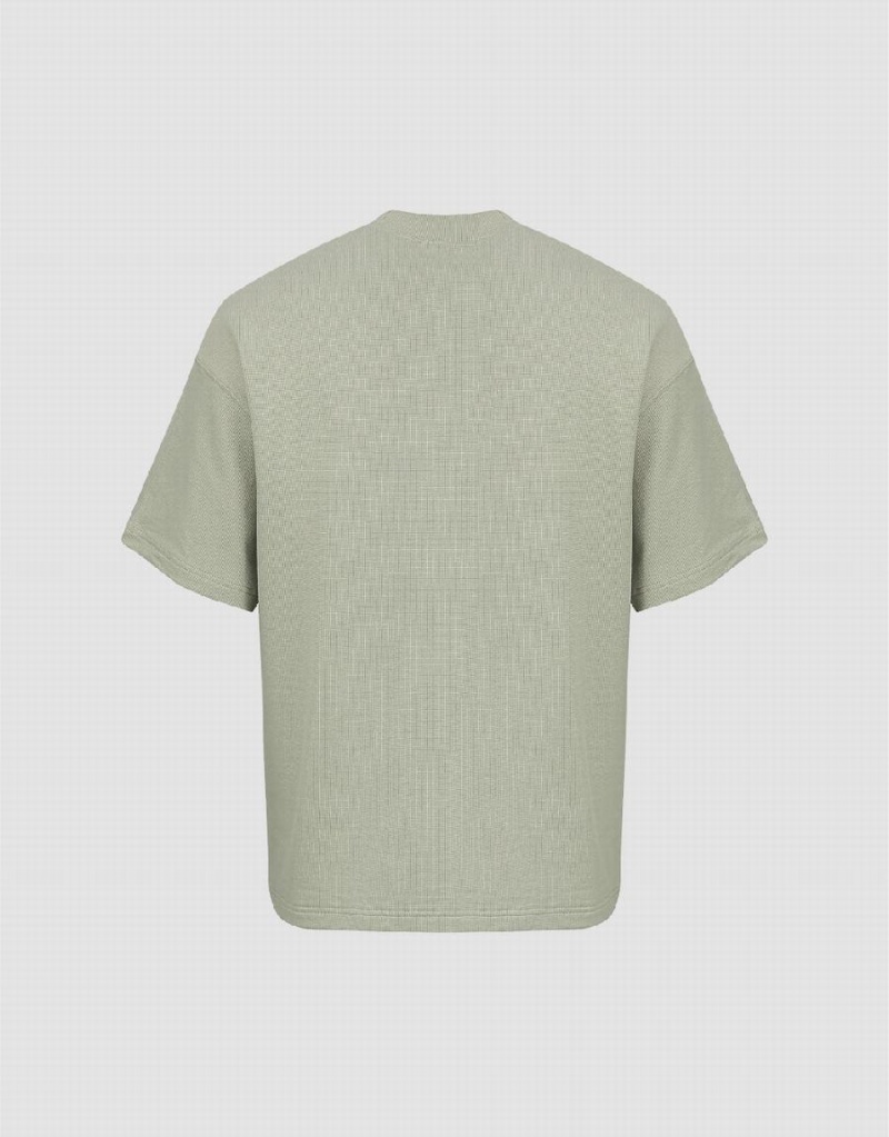 Camiseta Urban Revivo Loose De Punto Hombre Verdes | YWJ6181DQ