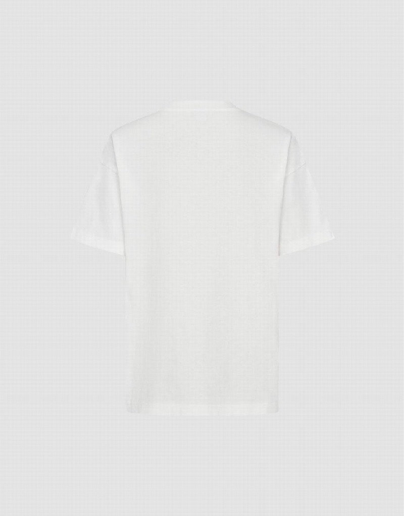 Camiseta Urban Revivo Pocket Patched Crew Neck Hombre Blancos | HHF63EJ