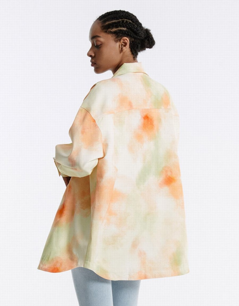 Chamarras Urban Revivo Tie Dye Oversized Mujer Multicolor | TRK4830JN