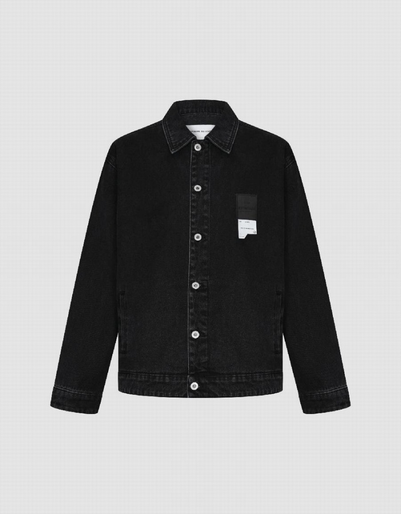 Chaquetas De Mezclilla Urban Revivo Button Up Hombre Negros | ATE8221EF