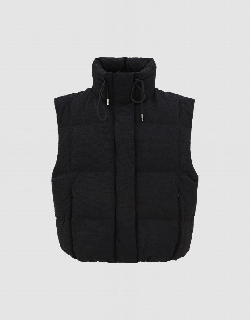 Chaquetas De Plumas Urban Revivo Directo Puffer Waistcoat Mujer Negros | VMM5649FE