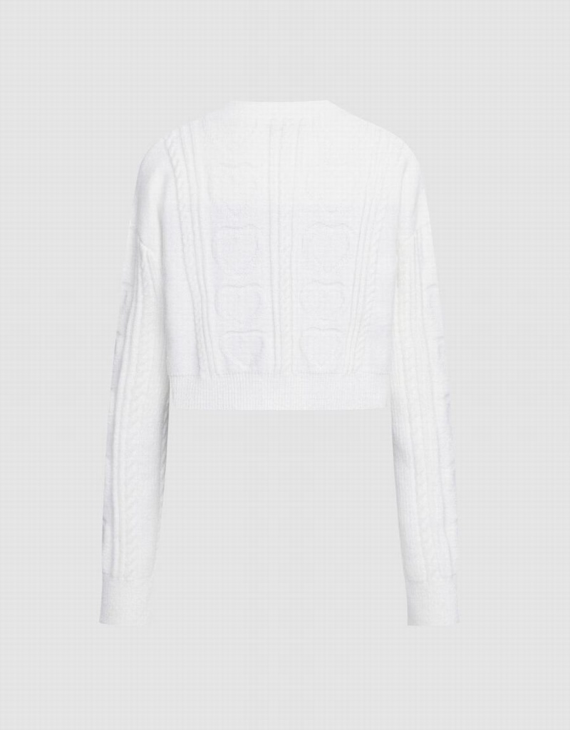 Cárdigan Urban Revivo Cable Knit Button Up Mujer Blancos | XNH6152IT