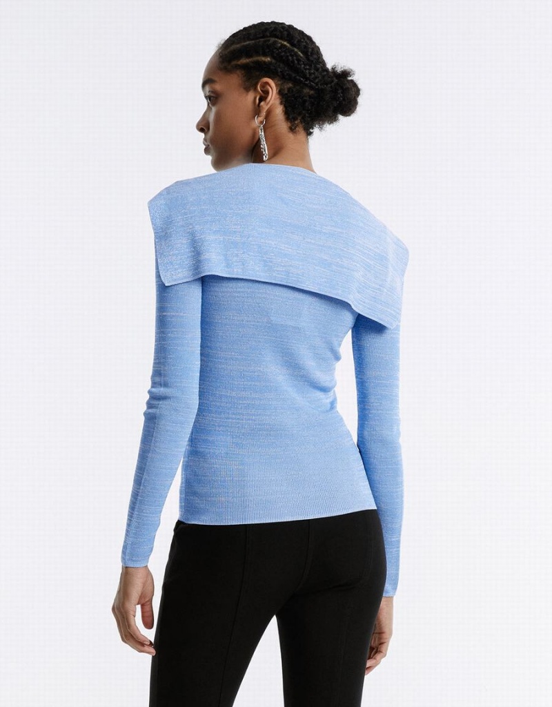 Cárdigan Urban Revivo Combination Tie Front De Punto Top Mujer Azules | MUL929LP