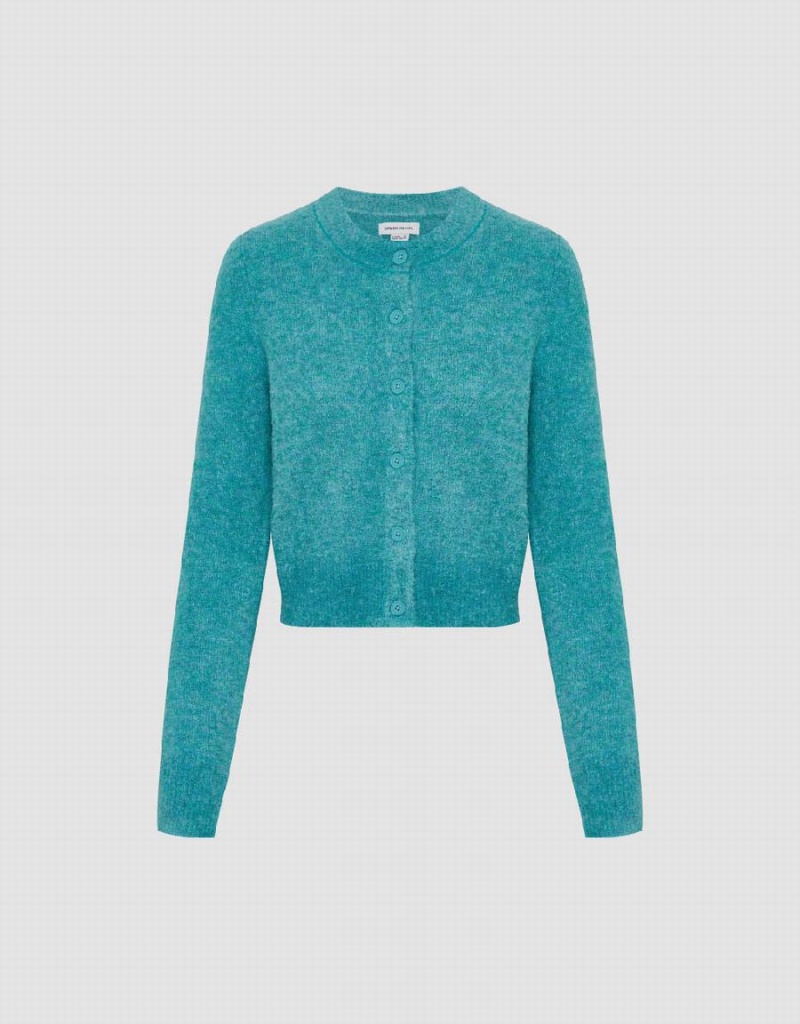 Cárdigan Urban Revivo Crew Neck De Punto Mujer Azules | NLF6797BB