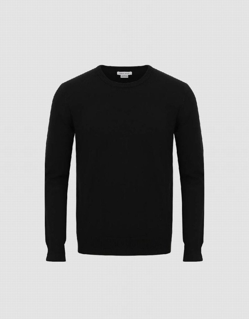 Cárdigan Urban Revivo Crew Neck De Punto Hombre Negros | XWV1451YD