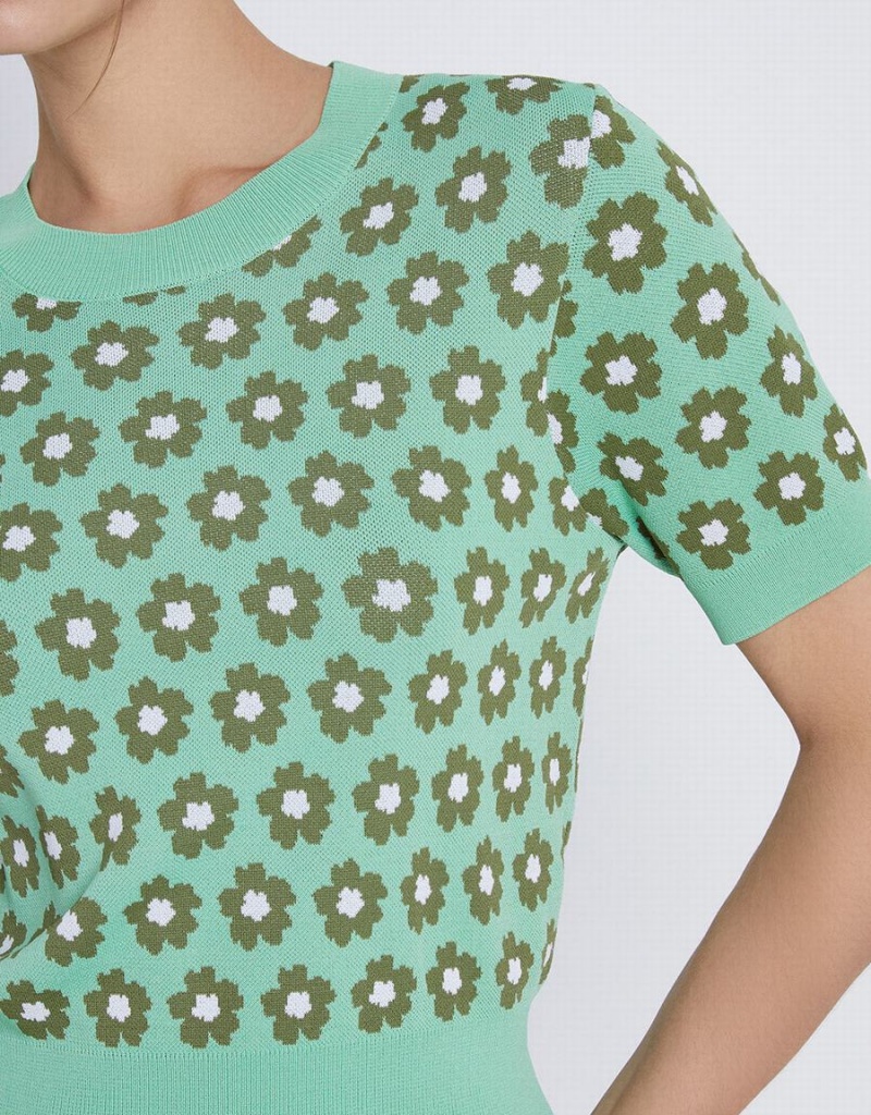 Cárdigan Urban Revivo Floral De Punto Top Mujer Verdes | YON1596WB