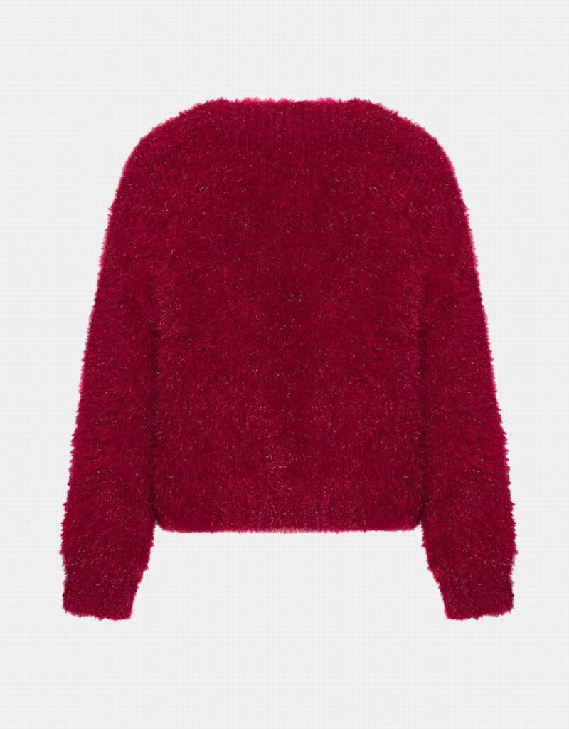 Cárdigan Urban Revivo Heart Button Fluffy Mujer Rojos | DSB10027RN