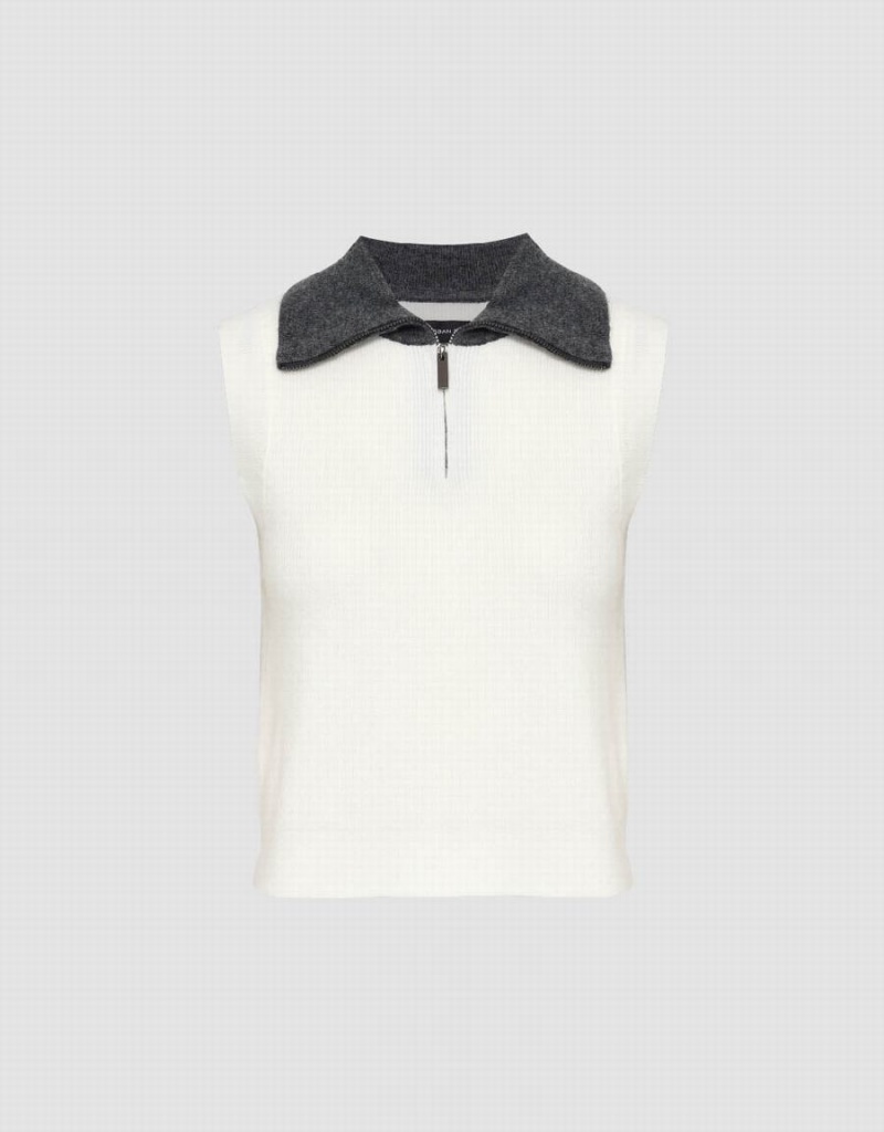 Cárdigan Urban Revivo Lapel V-Neck De Punto Mujer Blancos | PSV3318OZ