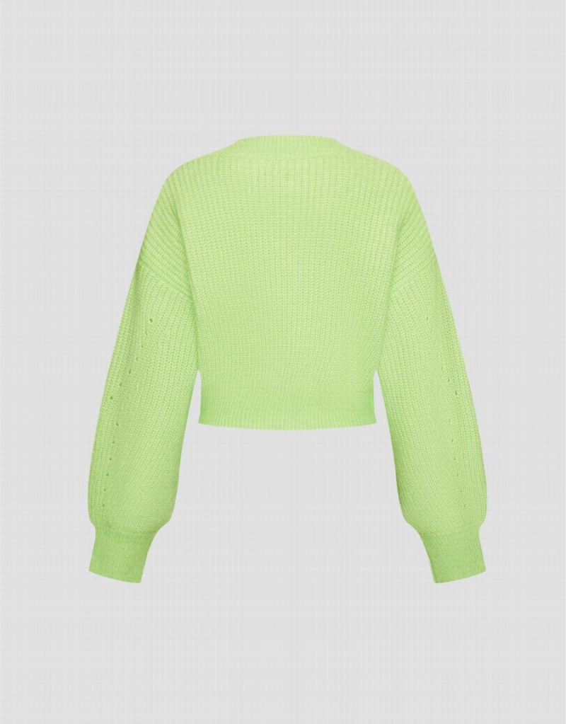 Cárdigan Urban Revivo V-Neck Knit Mujer Verdes | COB8316HX