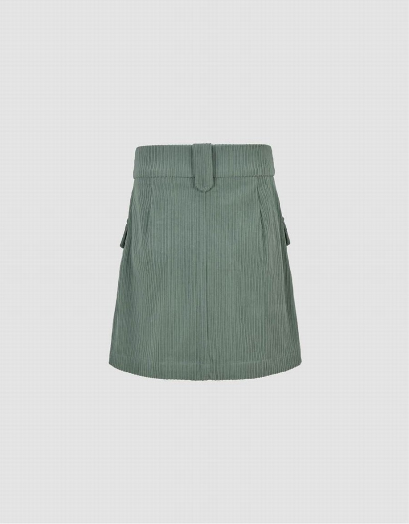 Falda Urban Revivo A-Line With Flap Pockets Mujer Verdes | CDW5675JV