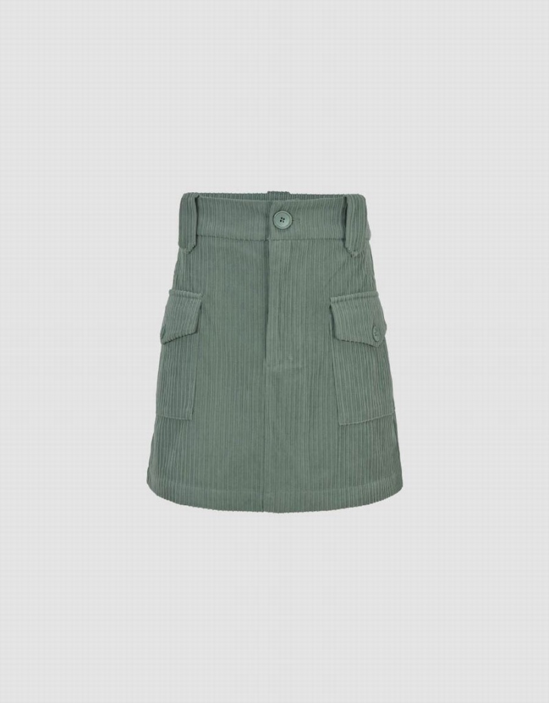 Falda Urban Revivo A-Line With Flap Pockets Mujer Verdes | CDW5675JV