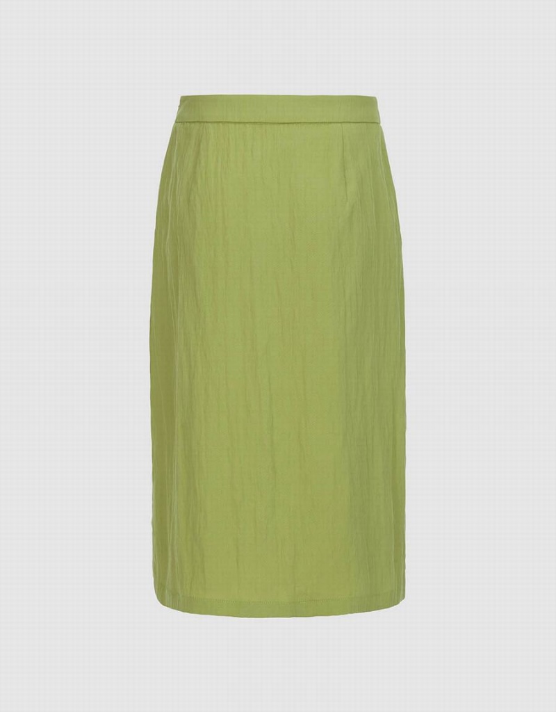 Falda Urban Revivo Midi A-Line Mujer Verdes | VUM9095SN