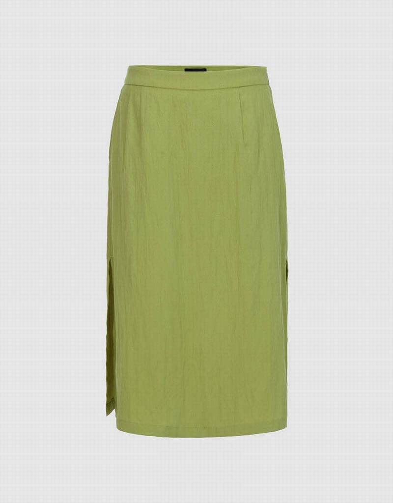 Falda Urban Revivo Midi A-Line Mujer Verdes | VUM9095SN