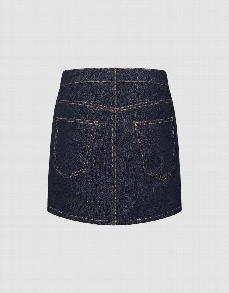 Falda Urban Revivo Mini A-Line Denim Mujer Azules | JYK3367TD