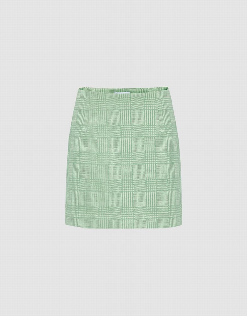 Falda Urban Revivo Plaid Pattern Mini Mujer Verdes | OSV1991GN