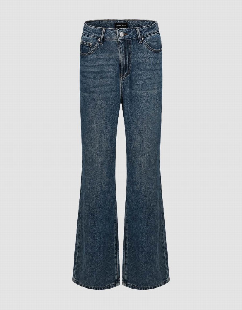 Jeans Urban Revivo Anchos-Leg Mujer Azules | XHW7254ER