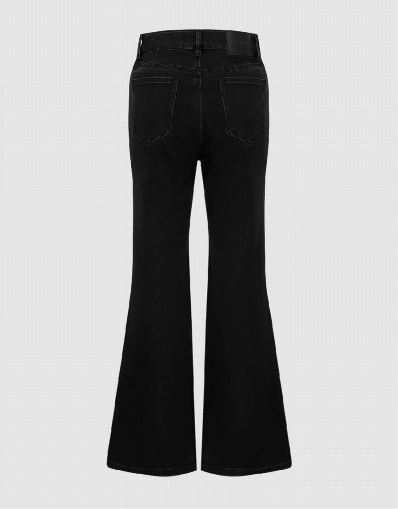 Jeans Urban Revivo Split Hem Flare Mujer Negros | SGL1256OM