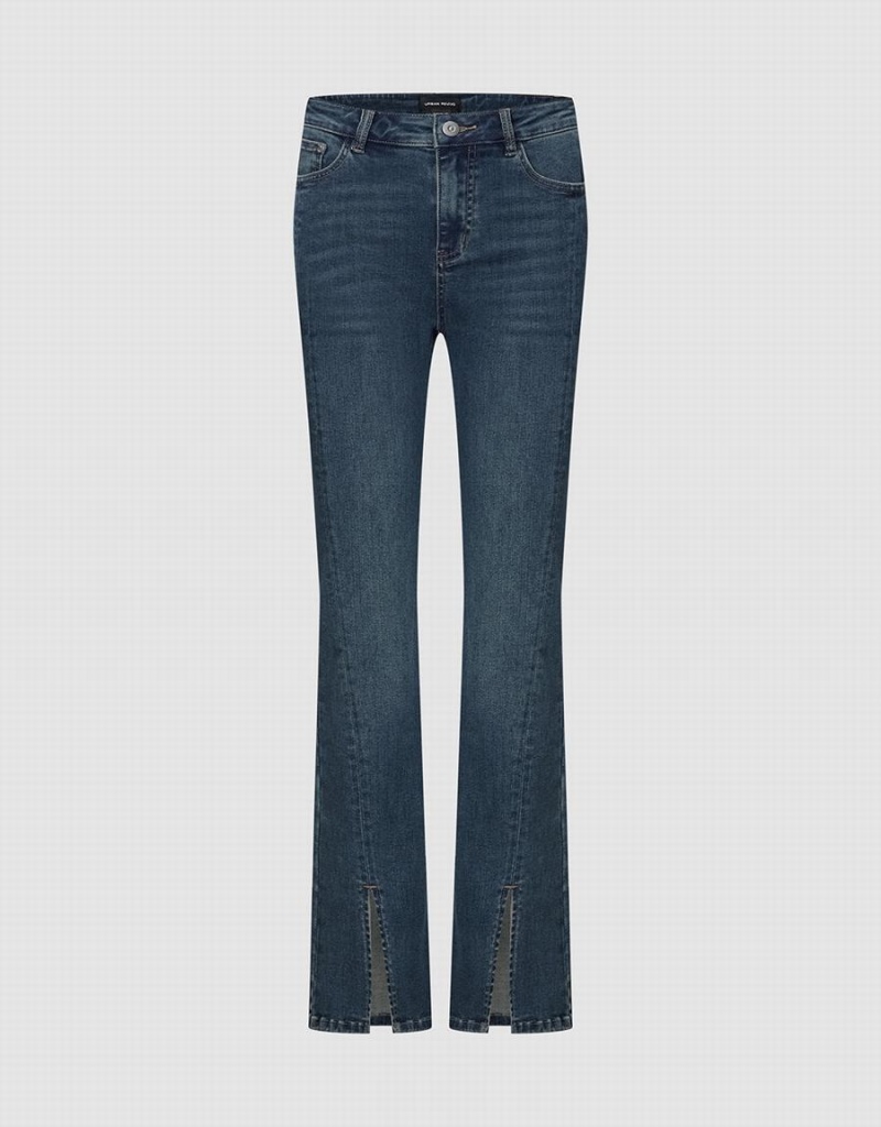 Jeans Urban Revivo Split Hem Flare Mujer Azules | RII4018JE