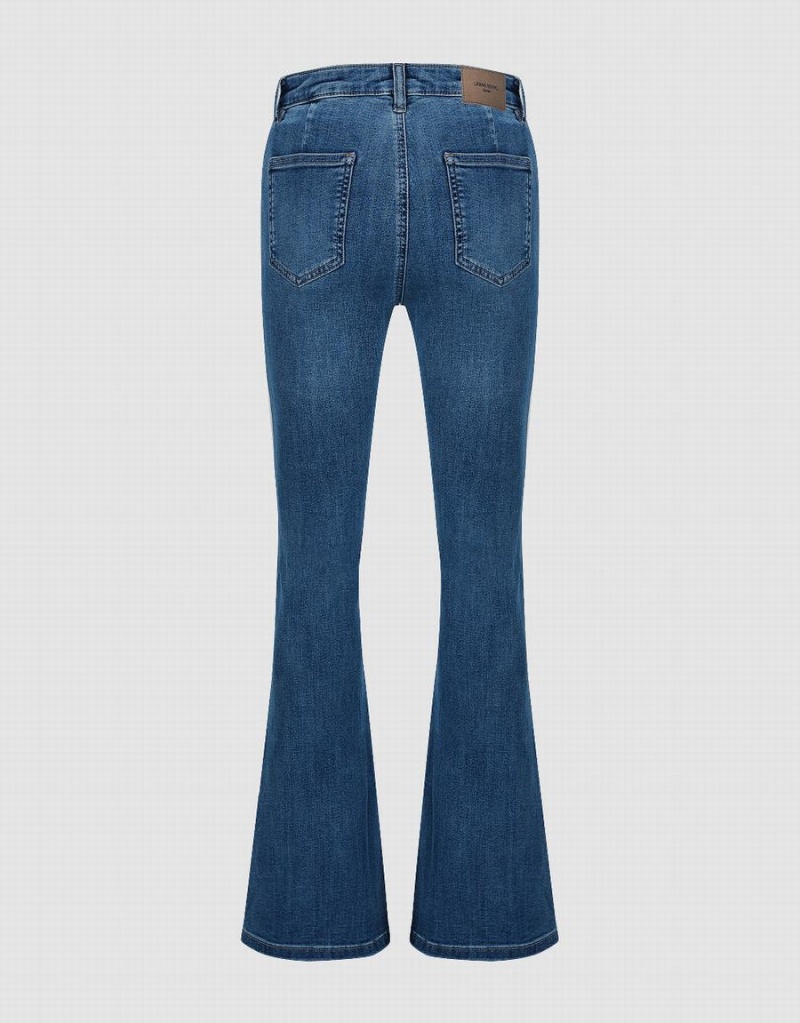 Jeans Urban Revivo Split Hem Flare Mujer Azules | QDD138LQ