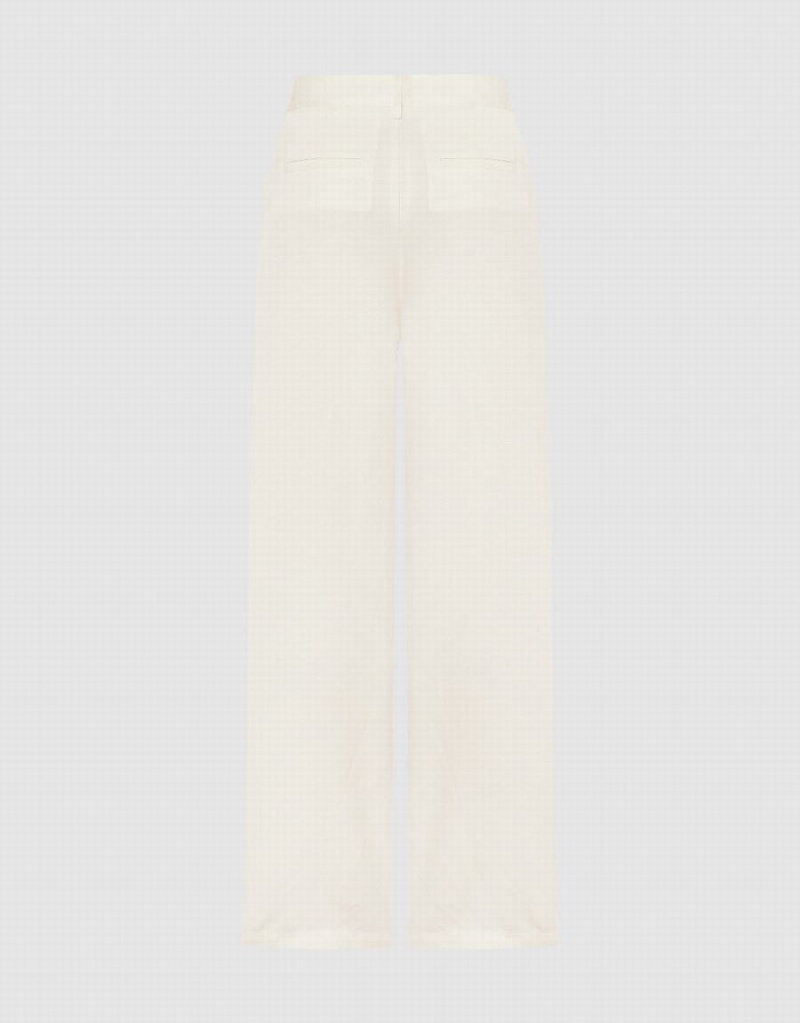 Pantalon Urban Revivo Anchos-Leg Mujer Blancos | OYL7387UL