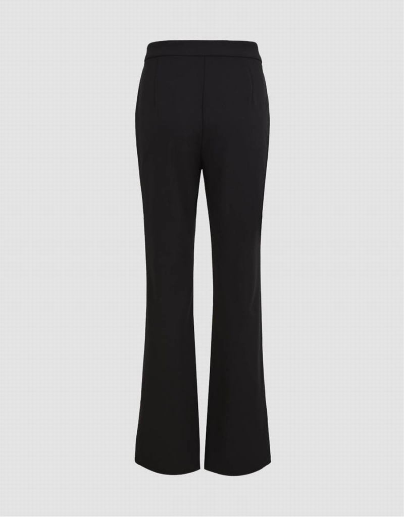 Pantalon Urban Revivo De Punto Flare Mujer Negros | XTD9196FA