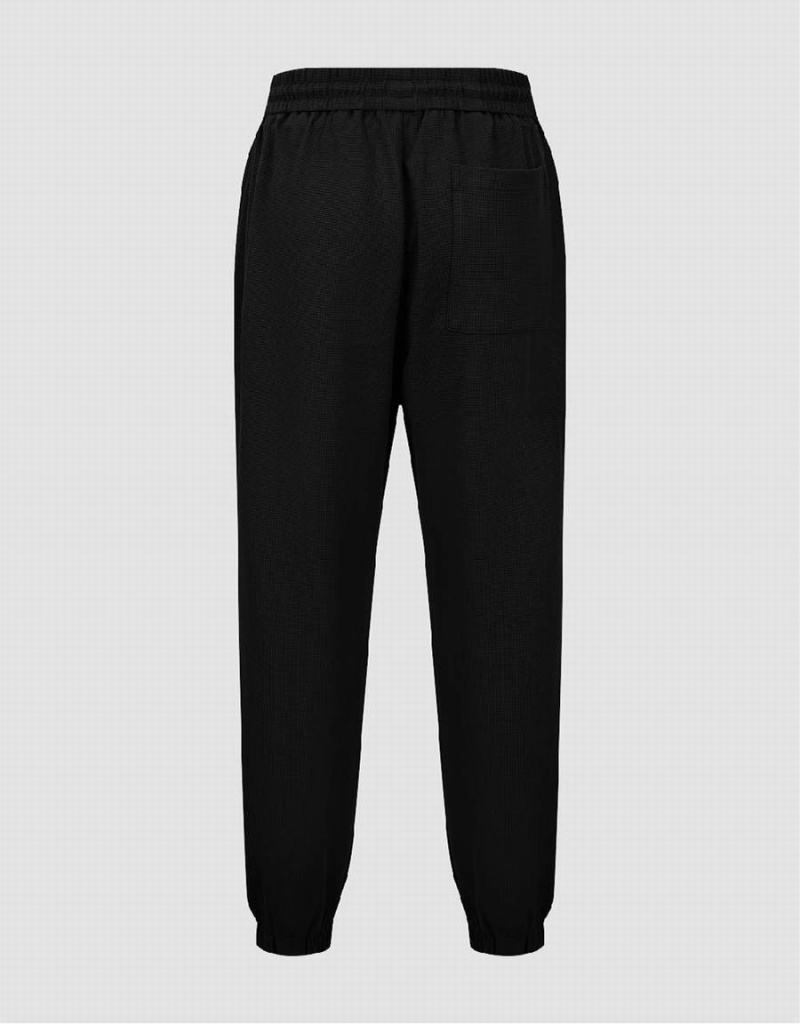 Pantalon Urban Revivo Elastic Cintura De Punto Jogger Hombre Negros | TAS3923UW