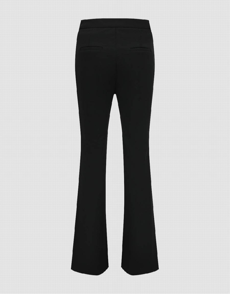 Pantalon Urban Revivo Flaco Flare Mujer Negros | SGL9869AT