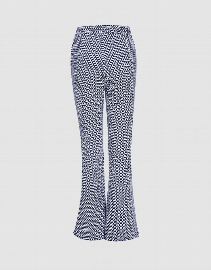 Pantalon Urban Revivo Houndstooth Flare Mujer Grises | BSU5026EZ