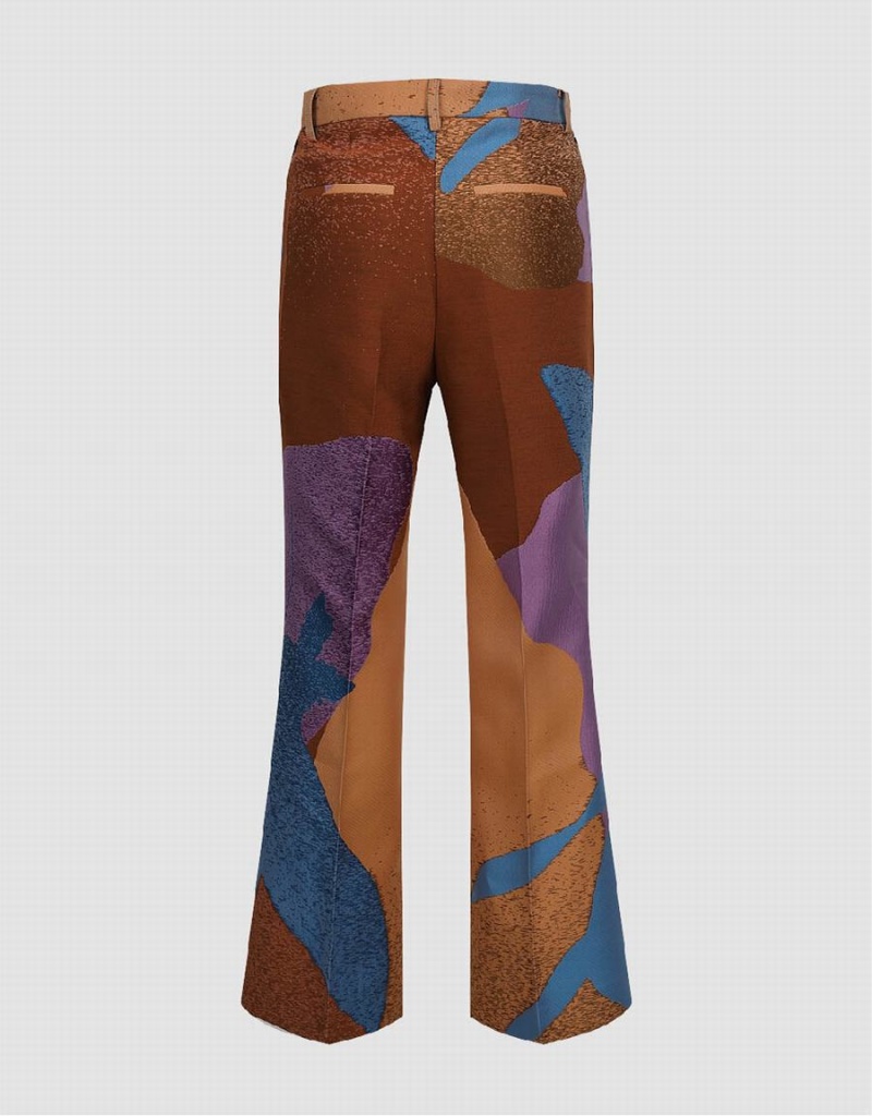 Pantalon Urban Revivo Printed Flare Mujer Azules | MCC1014KO