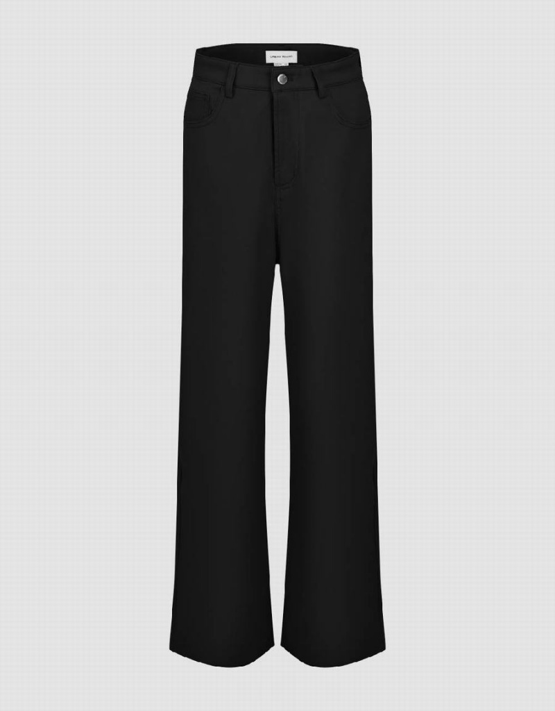 Pantalon Urban Revivo Regular Flare Mujer Negros | SNJ288VB