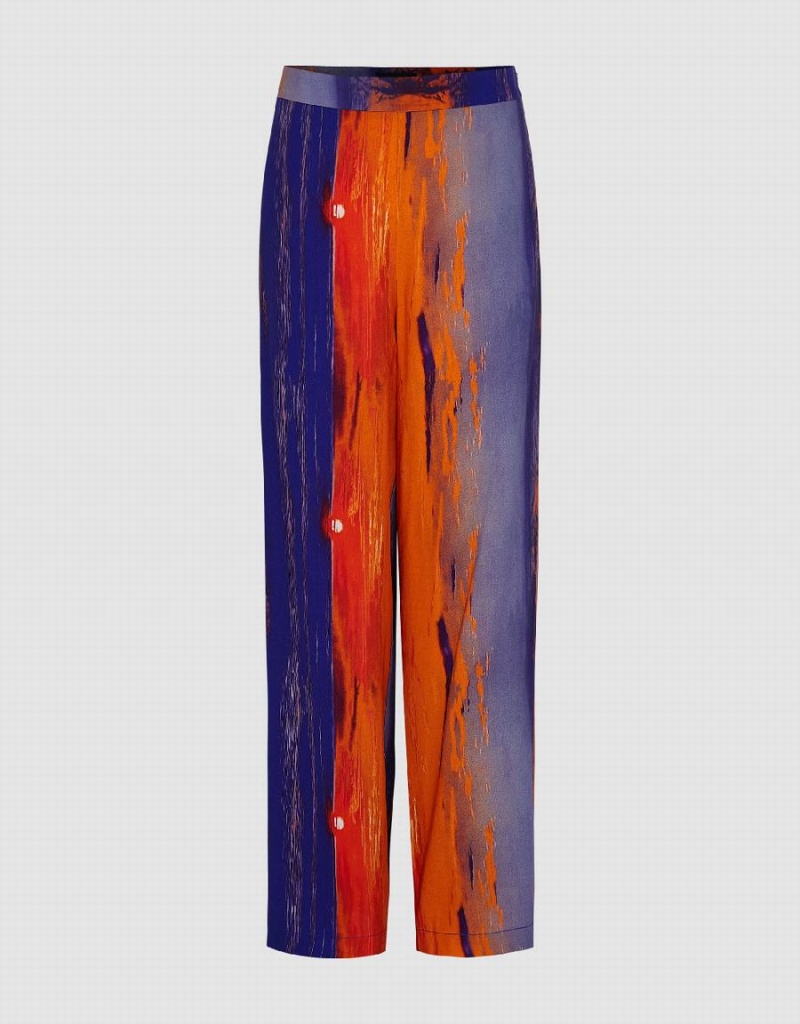 Pantalon Urban Revivo Sunset Printed Anchos-Leg Mujer Multicolor | CKT7073AY