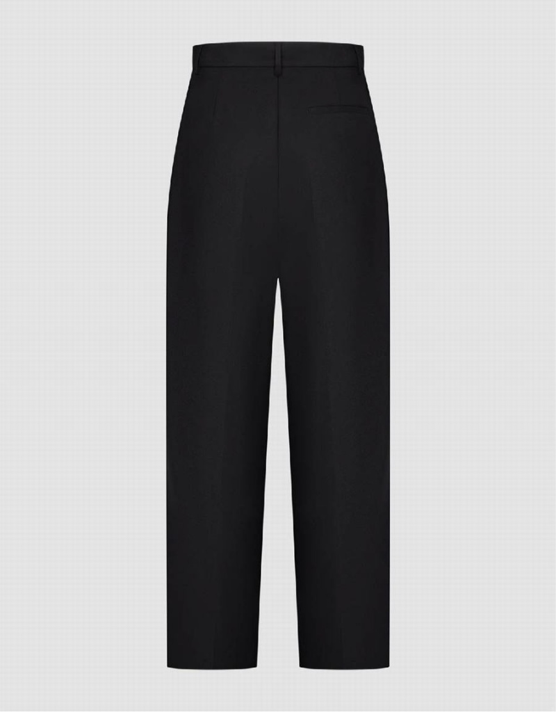 Pantalon Urban Revivo Tailored Anchos-Leg Mujer Negros | YXW5751UK