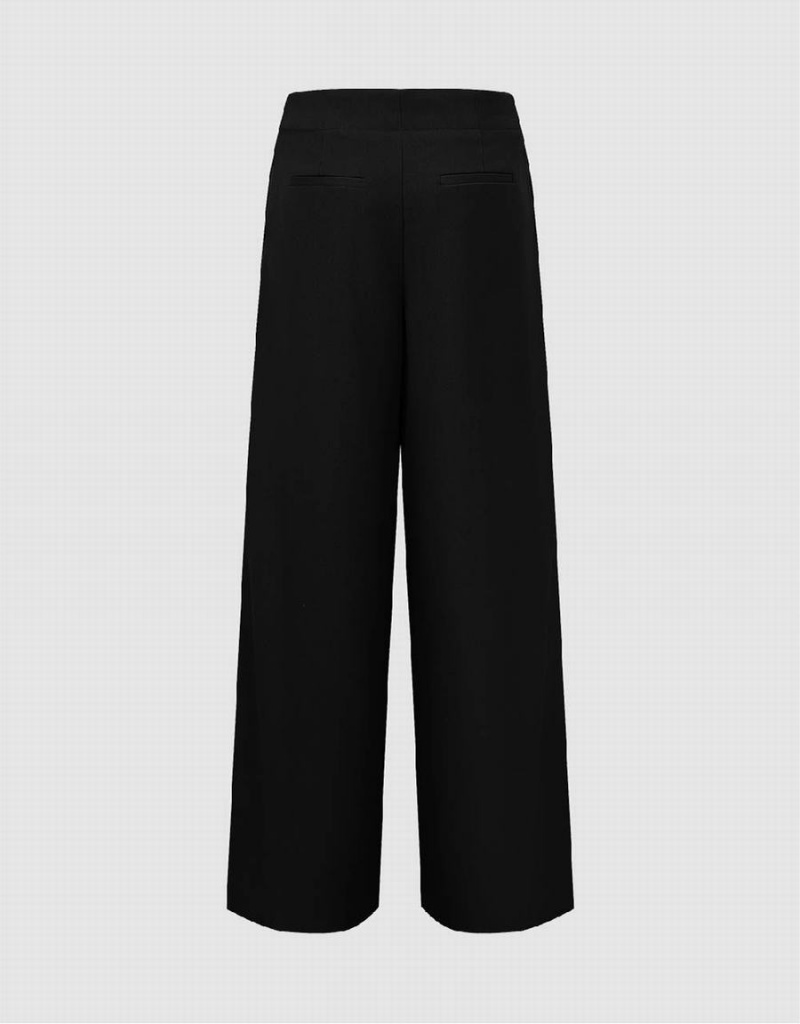 Pantalon Urban Revivo Tailored Anchos-Leg Mujer Negros | WTD6641HU