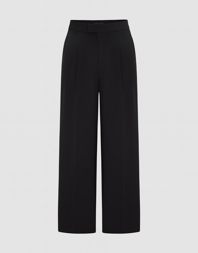 Pantalon Urban Revivo Tailored Directo Mujer Negros | WLD2427LN