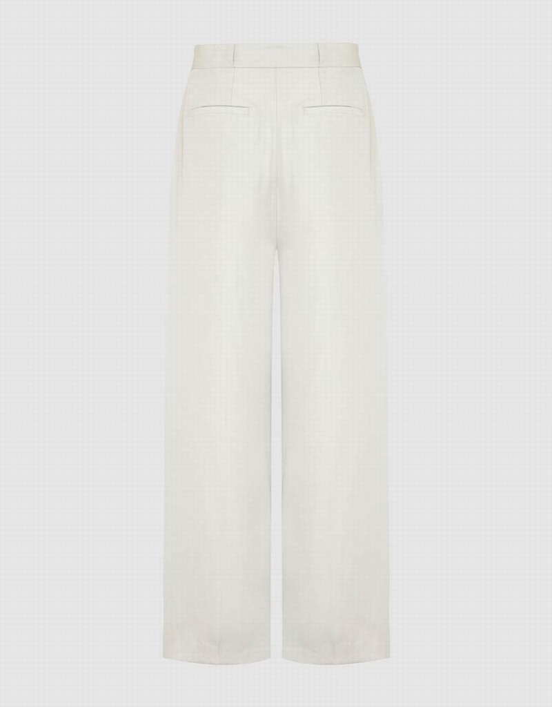 Pantalon Urban Revivo Tailored Directo Mujer Blancos | JEN4645PJ