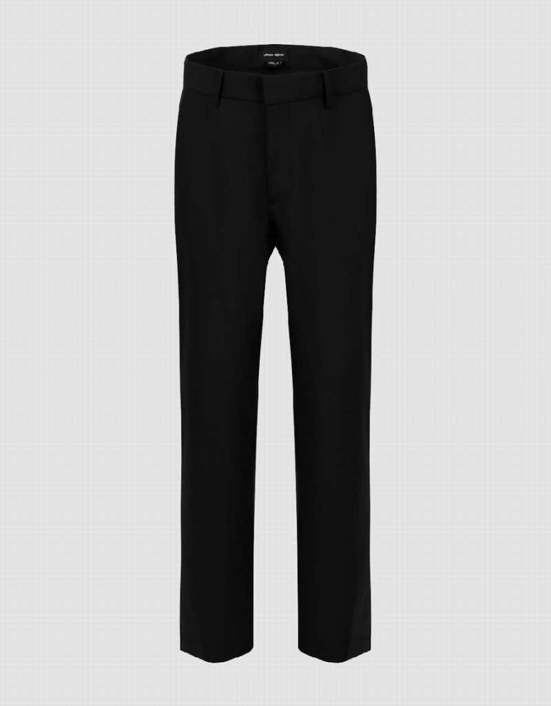 Pantalon Urban Revivo Tailored Flaco Hombre Negros | TJD3771OP