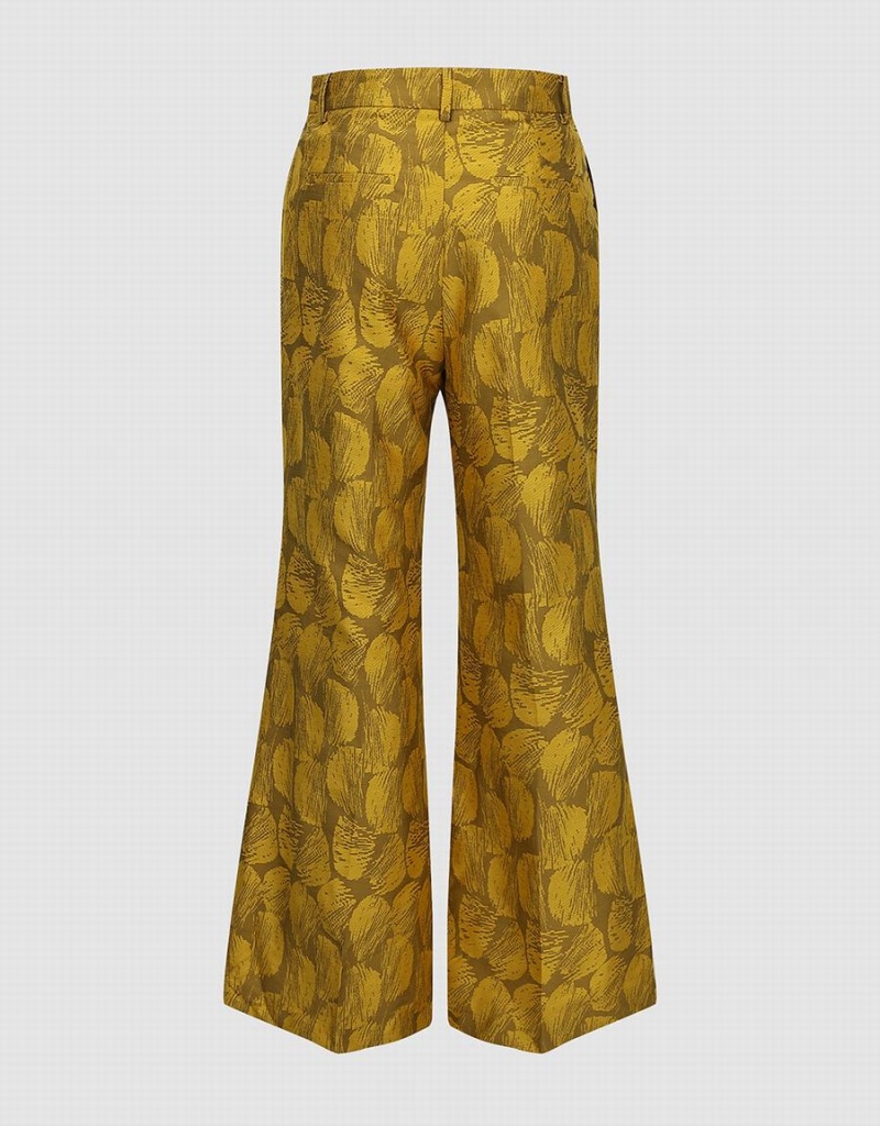 Pantalon Urban Revivo Tailored Printed Flare Mujer Naranjas | PQR264YW